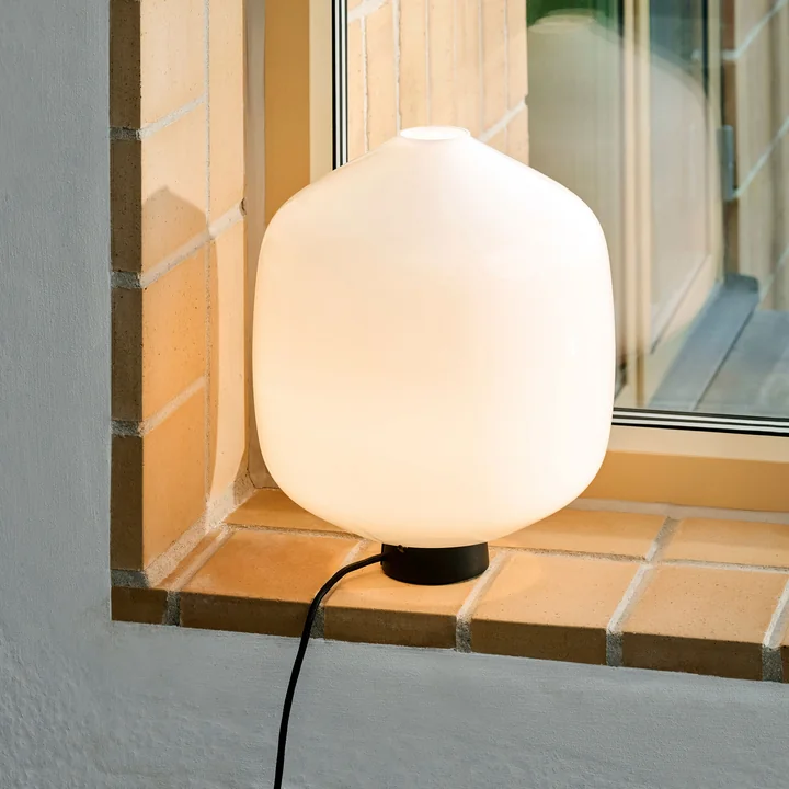 HAY - Buoy Glass Tischleuchte, Ø 20 cm, soft black