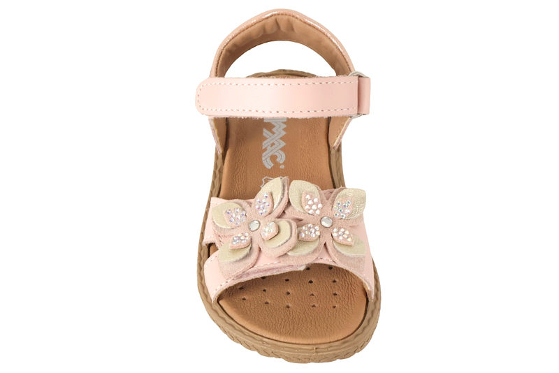 IMAC LYSERØD SANDAL MED BLOMSTER