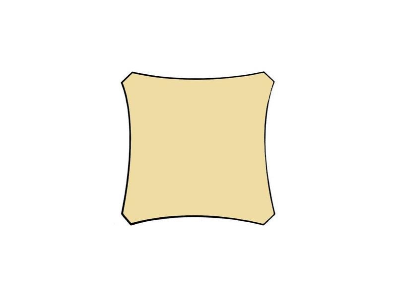 Perel Sonnensegel 500 cm, Quadratisch Quadrat, 5 x 5 m, champagne