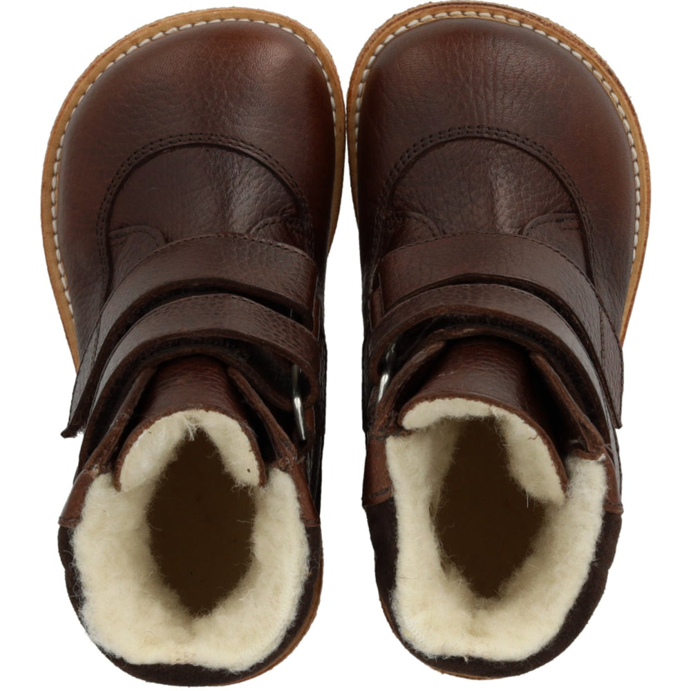 Køb Angulus Dark Brown/Dark Brown TEX-støvle Med Velcrolukning