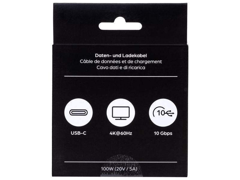 onit USB 3.1-Kabel USB C - USB C 0.5 m, Weiss Verbindungskabel mit geflochtener Nylonummantelung