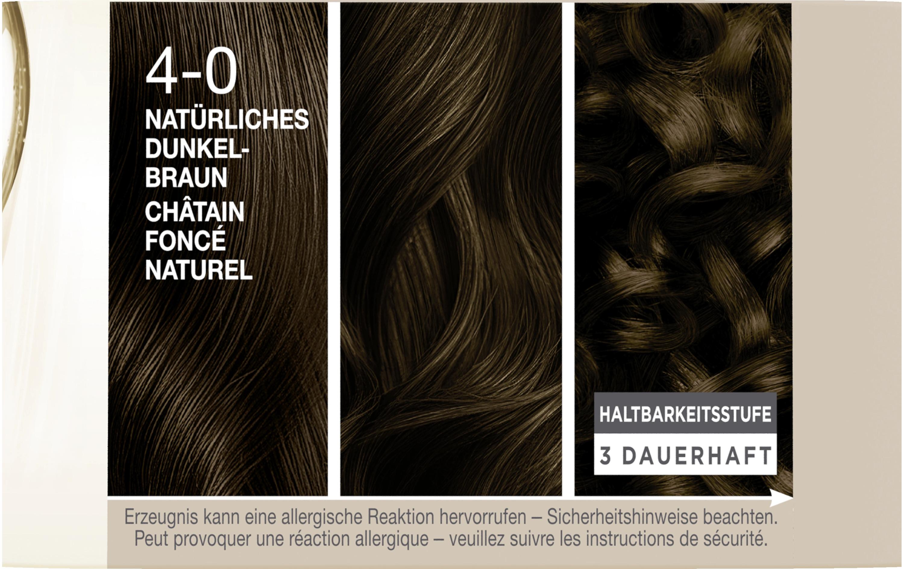 Haarcoloration Creme Supreme 4-0 Natürliches DunkelbraunColoration, schützt das Haar sichtbar vor Haarschäden