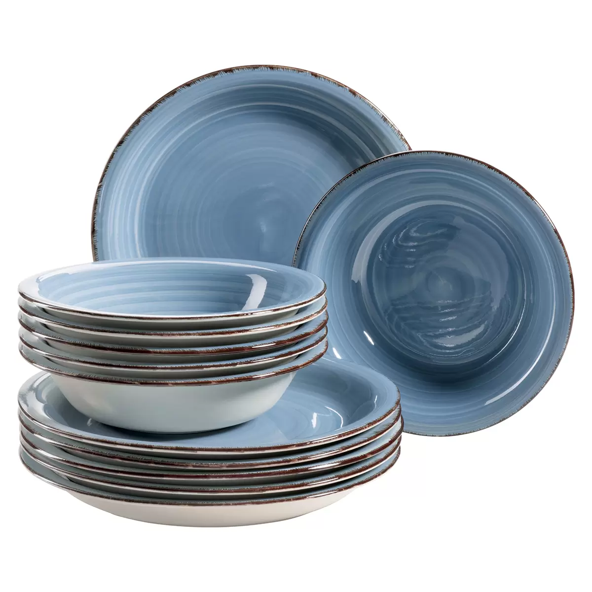 Teller-Set 12tlg. LUMACA dunkelblau