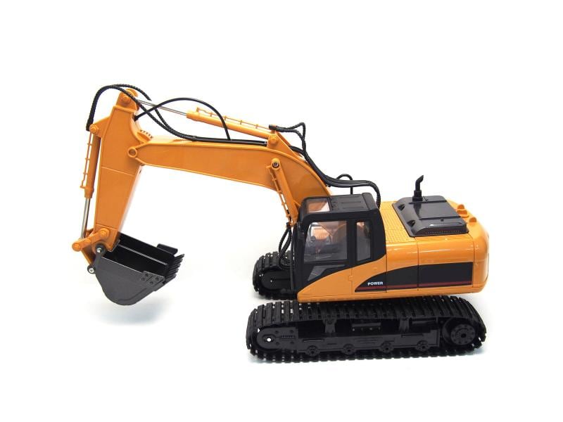 Amewi Bagger mit Metallschaufel, Licht & Sound RTR, 1:14 Ferngesteuerter Raupenbagger mti beweglichem Arm und Metallschaufel
