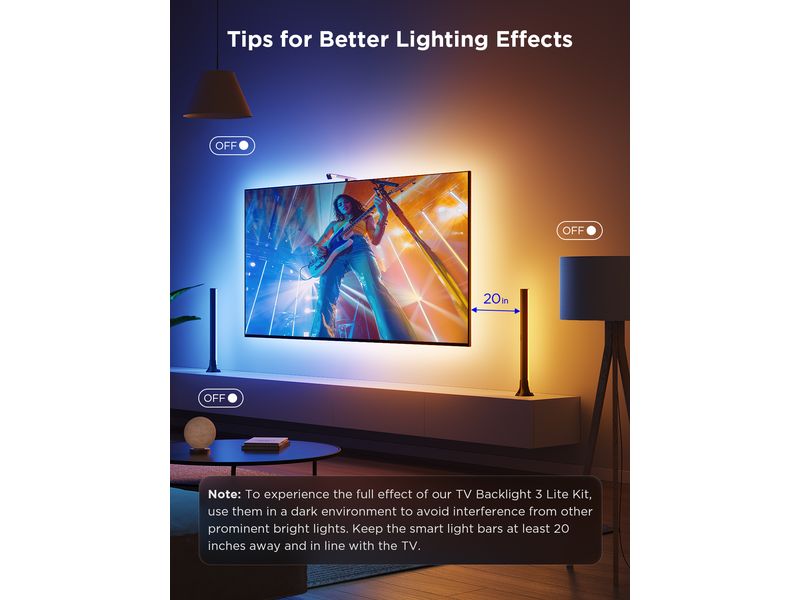 Govee Lichtbalken Backlight Kit 2, T3 Cam, RGBIC, WiFi   BT Smarte TV- Hintergrundbeleuchtung