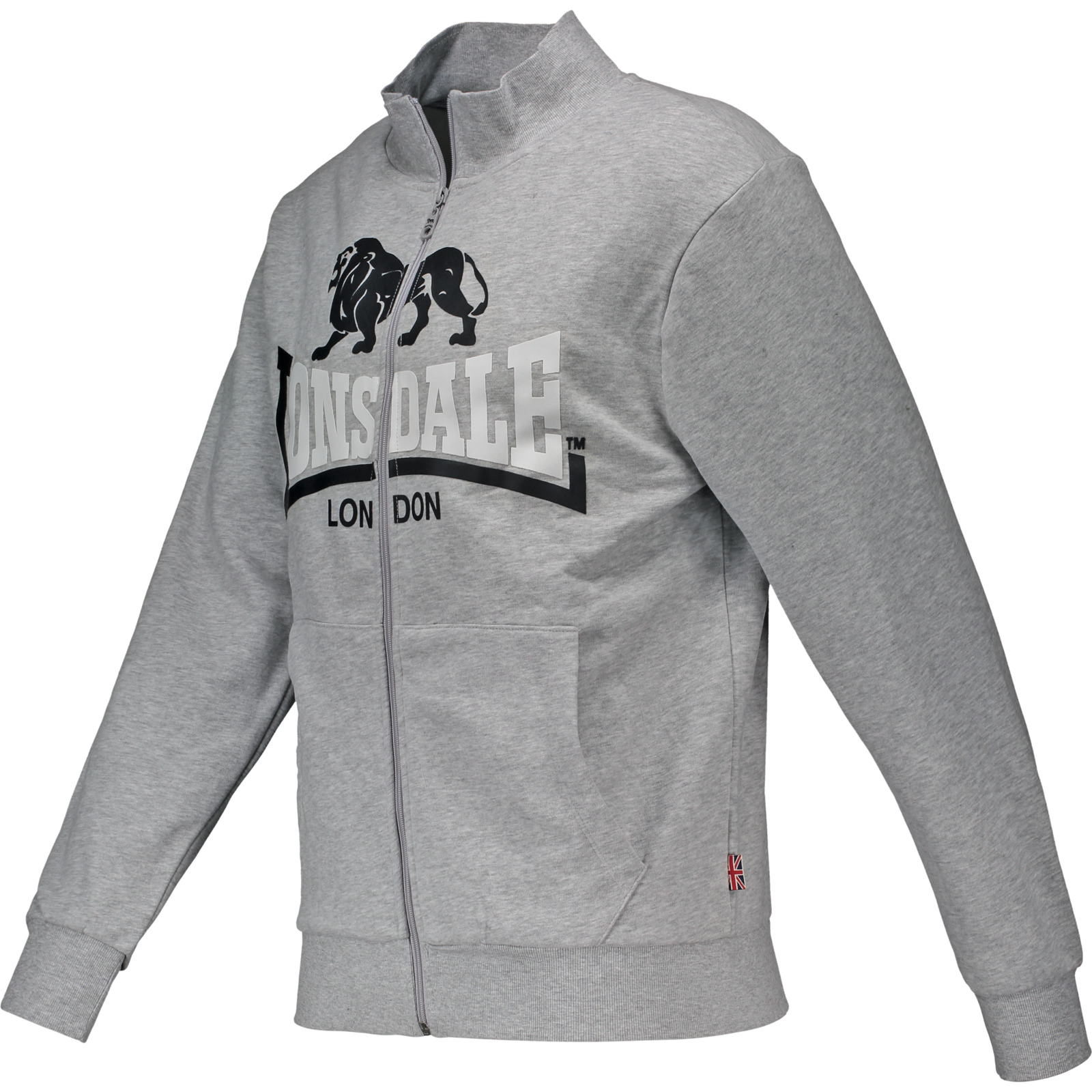 Lonsdale Herren-Sweatjacke mit Druck L, hellgrau
