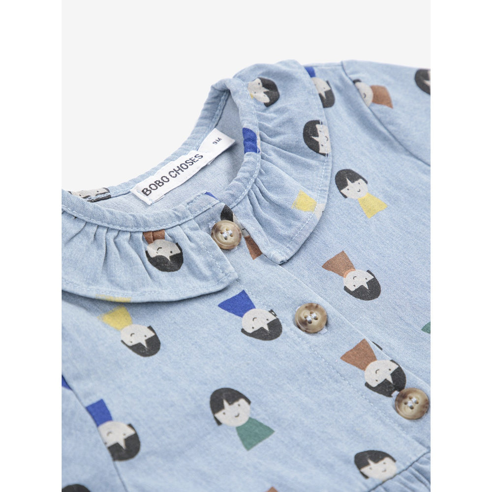 Køb Bobo Choses Light Blue Game Pawns All Over Light Denim Kjole