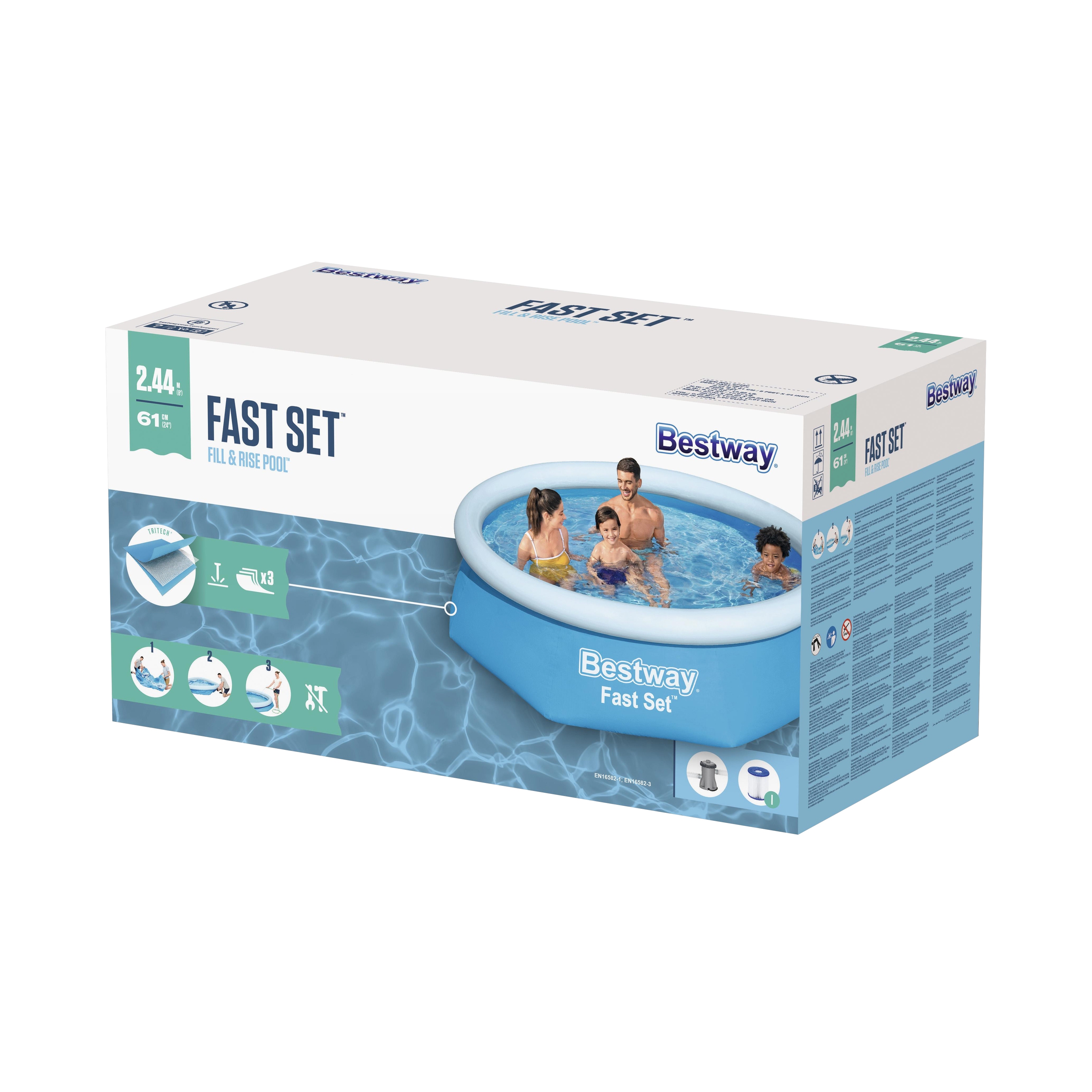 Bestway Kinderpool mit Filterpumpe 244 x 61 cm