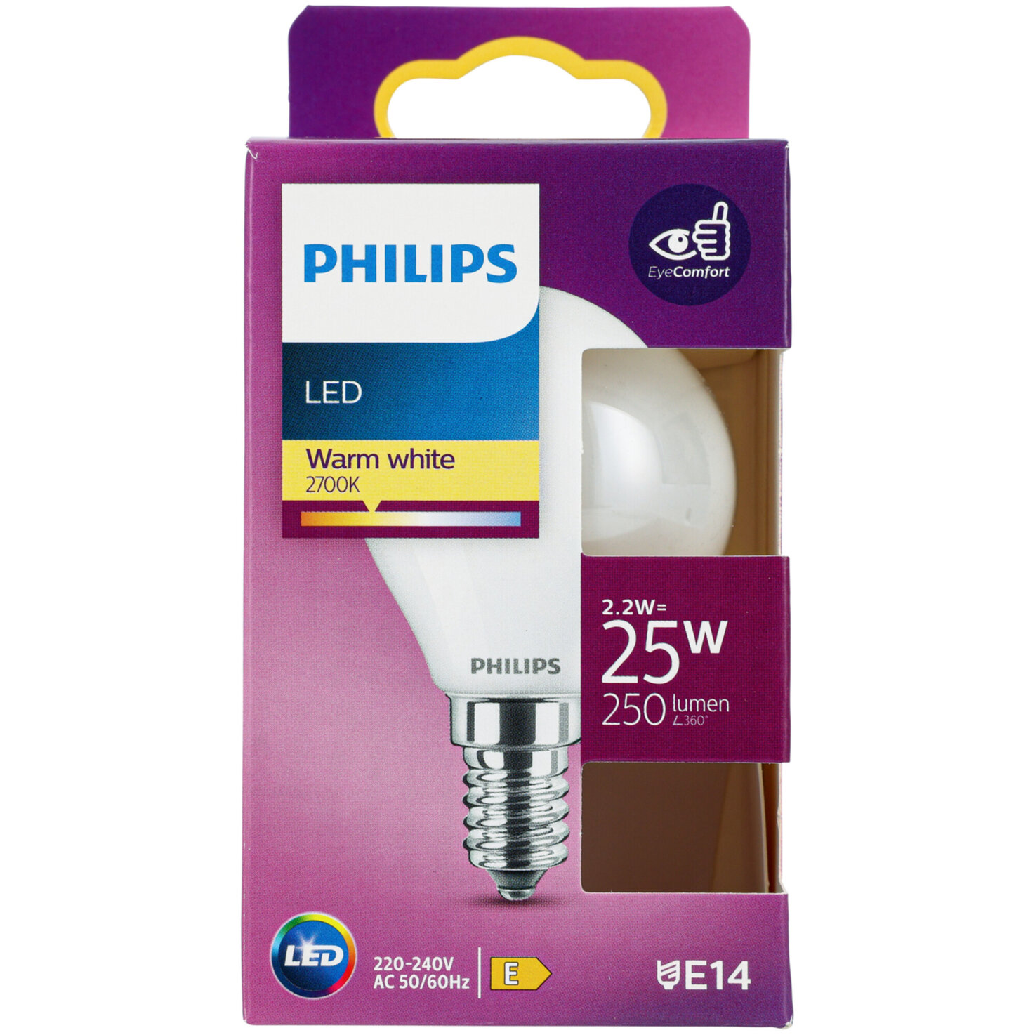 Philips LED-Kugel E14 warmweiss 2.2 W