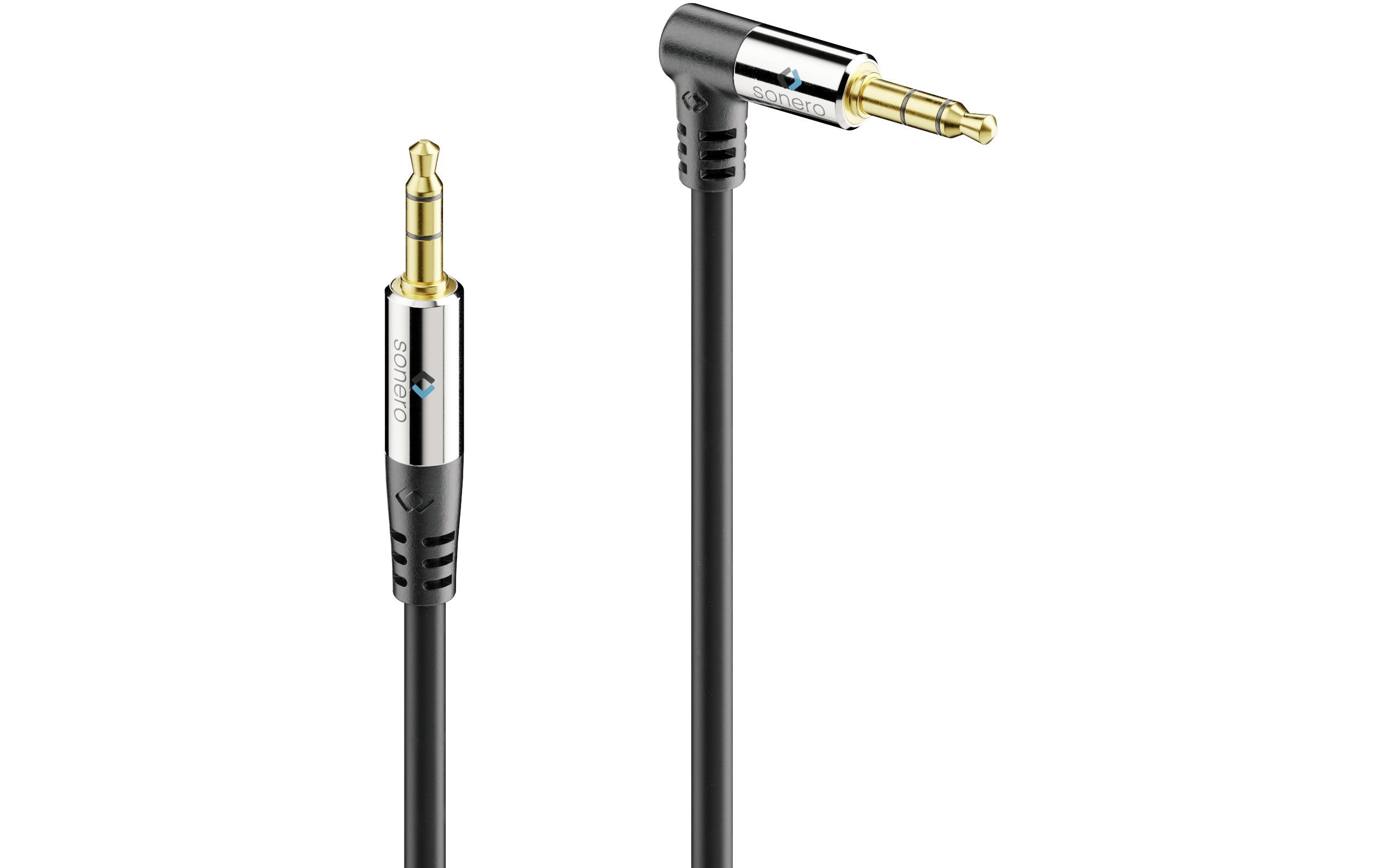 Audio-Kabel 3.5 mm Klinke - 3.5 mm Klinke 1 mStereo-Audiokabel, Klinke-Winkelklinke