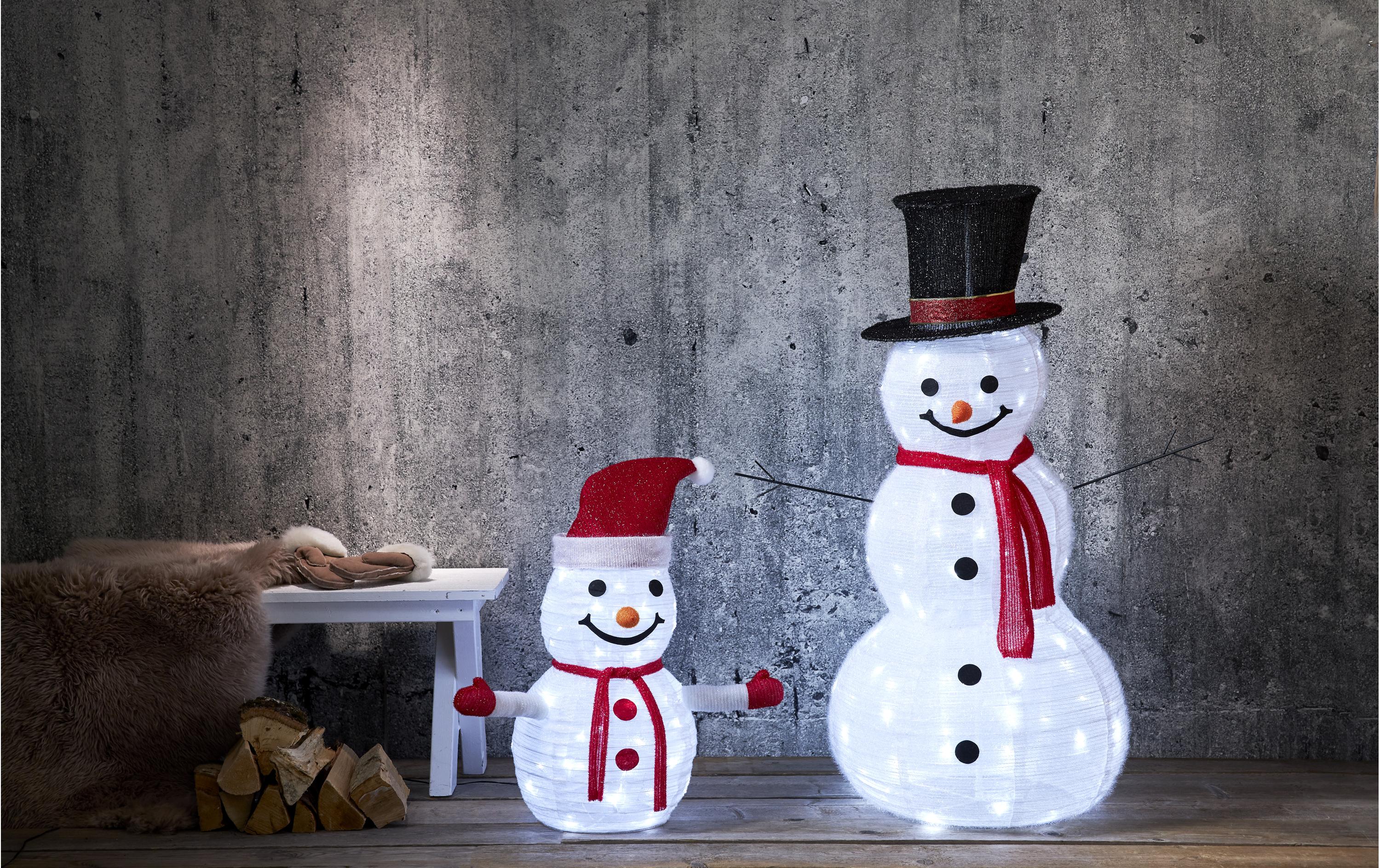 LED-Figur Schneemann, 90 LED, 120 cm, Outdoor<br>Leuchtender Pinguin