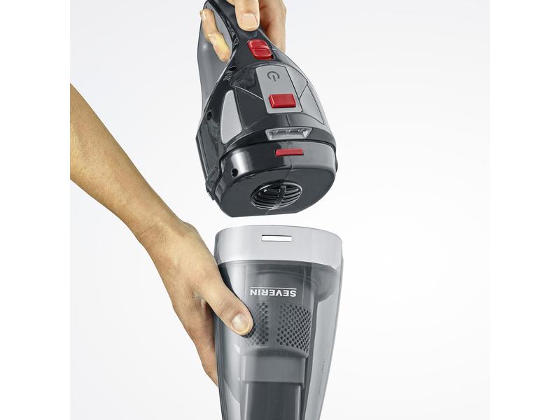 Severin Akku-Hand- und Stielsauger HV7147 Schwarz Kabelloser 2-in-1 Hand- und Stielsauger