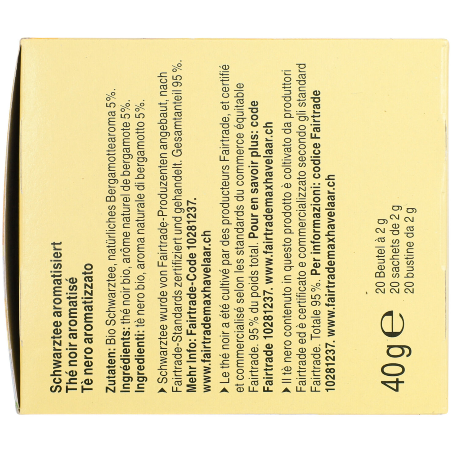 Naturaplan Bio Earl Grey 20 Portionen