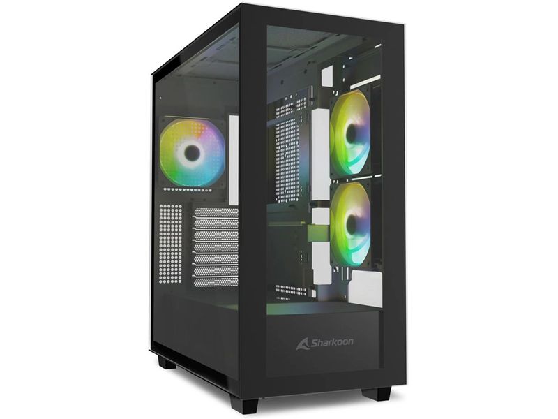 Sharkoon PC-Gehäuse Rebel C60 Schwarz Midi-Tower-ATX-Gaming-Gehäuse