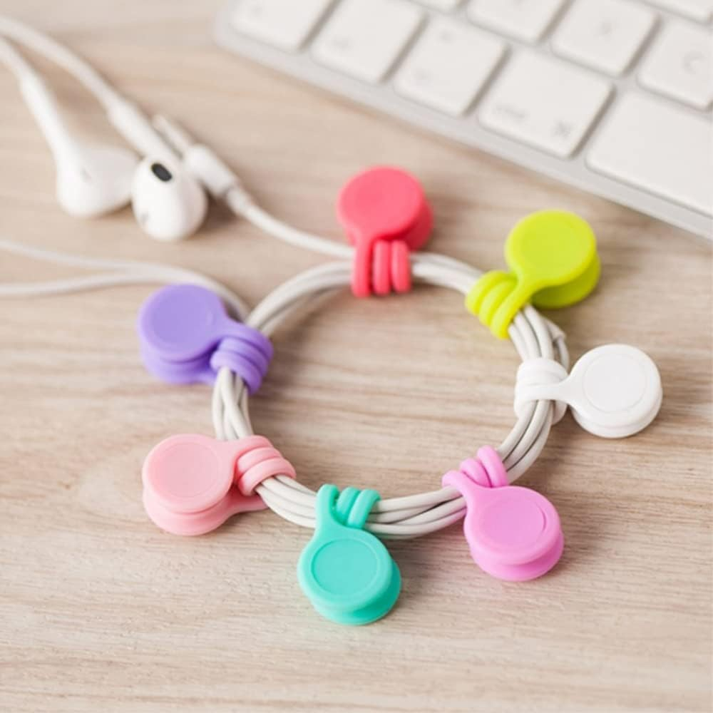 (10er Set) Magnetische Silikon Kabel Organizer Clip Kabelhalter - Bunt