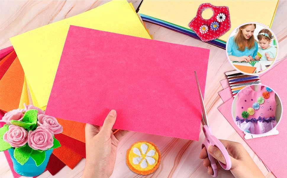 (20er Set) 10x10cm Filz Bögen DIY Bastel Platten Filzstoff Blätter - Assortiert