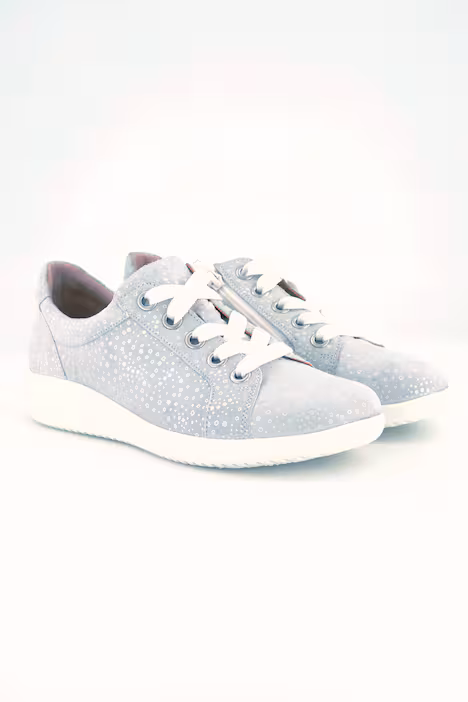 Jomos Leder-Sneaker, Bubble-Druck, Wechselfußbett, Weite K, offwhite