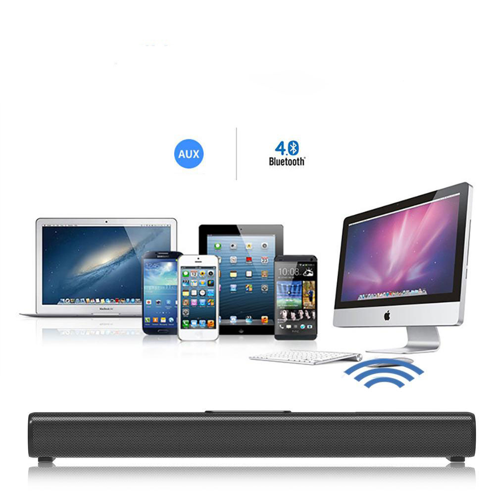 (50W) S20L Bluetooth 5.0 Stereo Soundbar Heimkino TV Lautsprecher / USB / Aux-In / Coax-In / HDMI   Fernbedienung - Schwarz