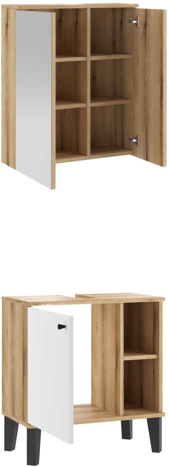 INOSIGN Badmöbel-Set »OSLO, Bad im skandinavischen Design, 2-teiliges Badezimmer« Set, 2 Stk. tlg.
