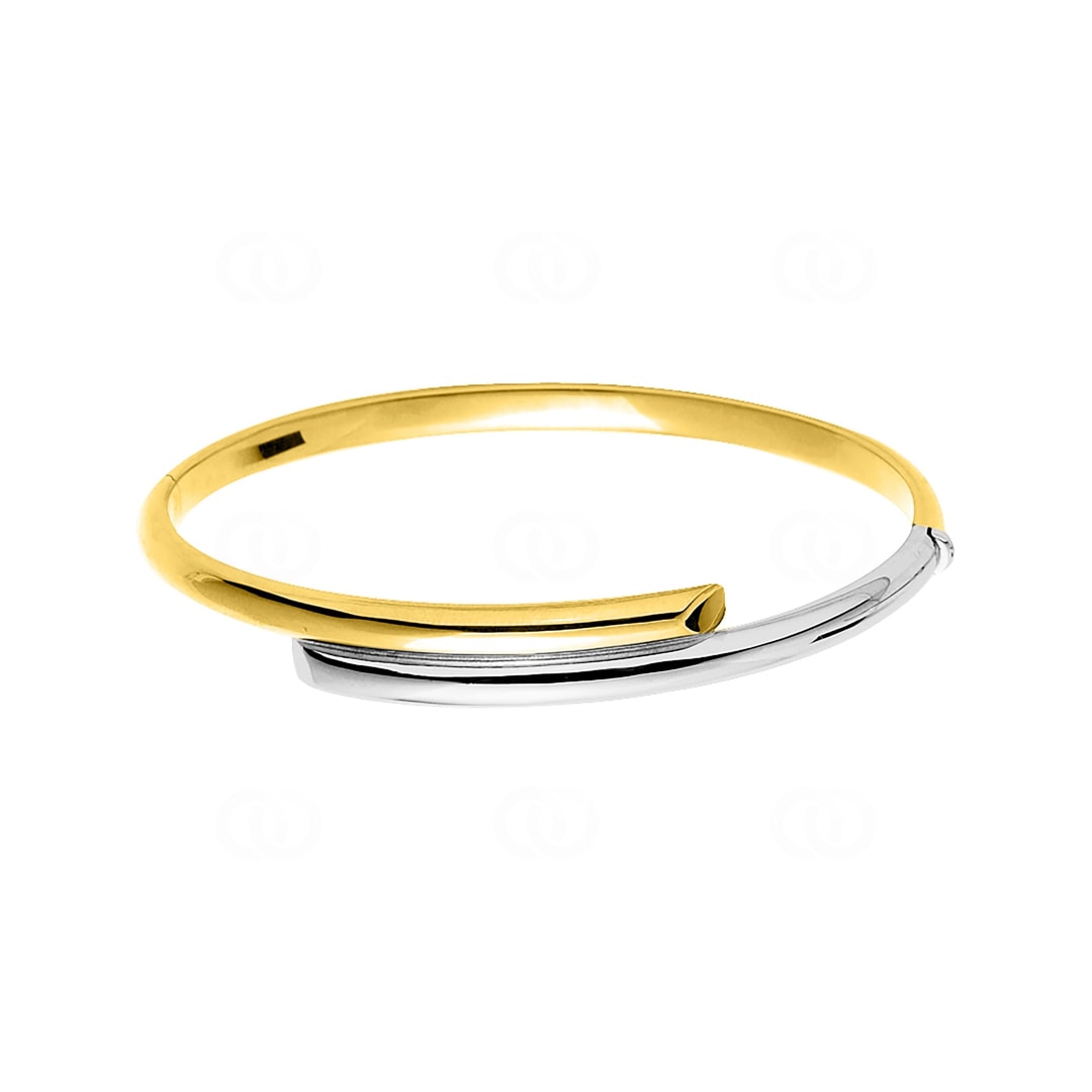 Armreif oval 750/18 K Gelb-/Weissgold 4mm