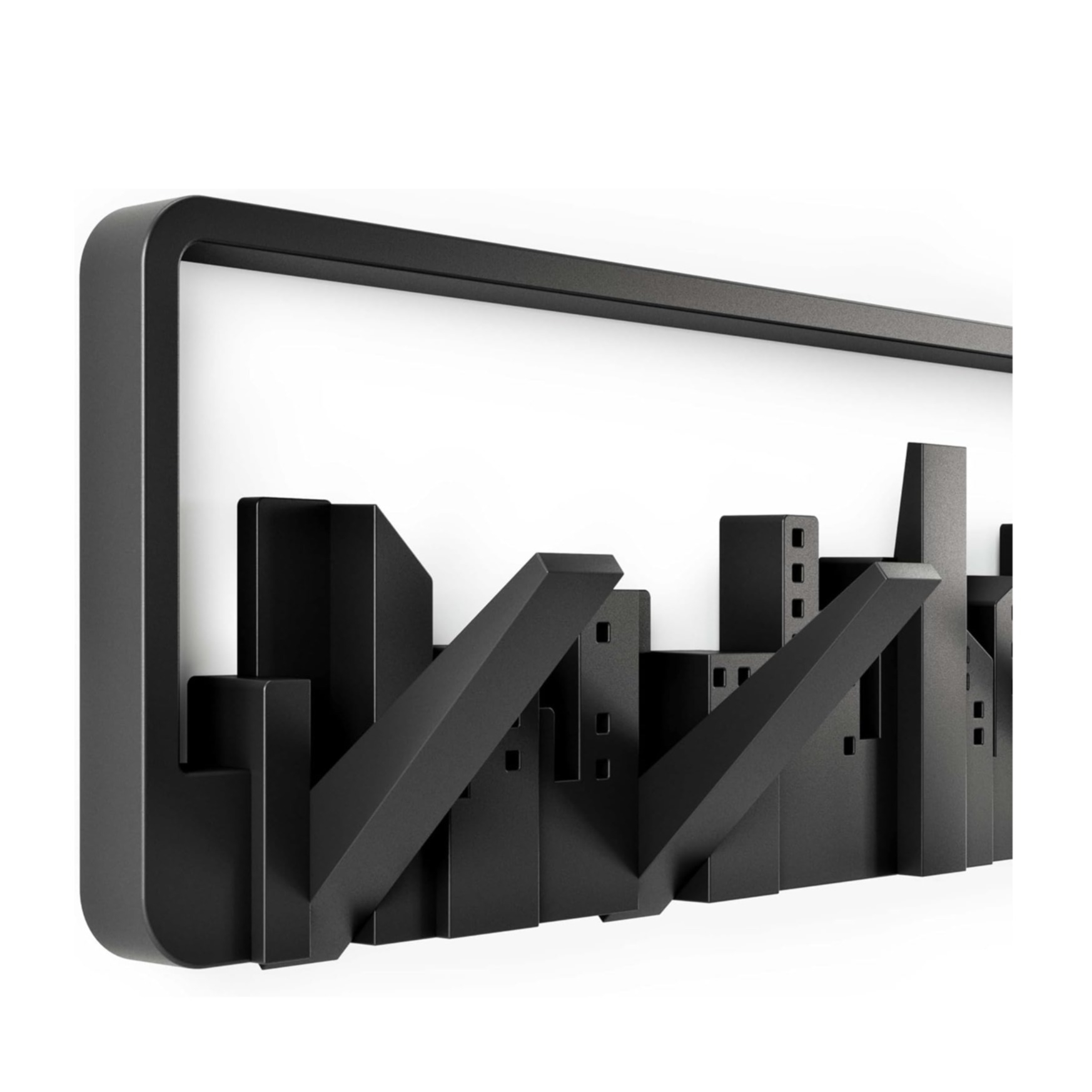 (495x140mm) Skyline Garderobenleiste 5-facher Universal Wand Kleiderhaken (318190-040) - Schwarz