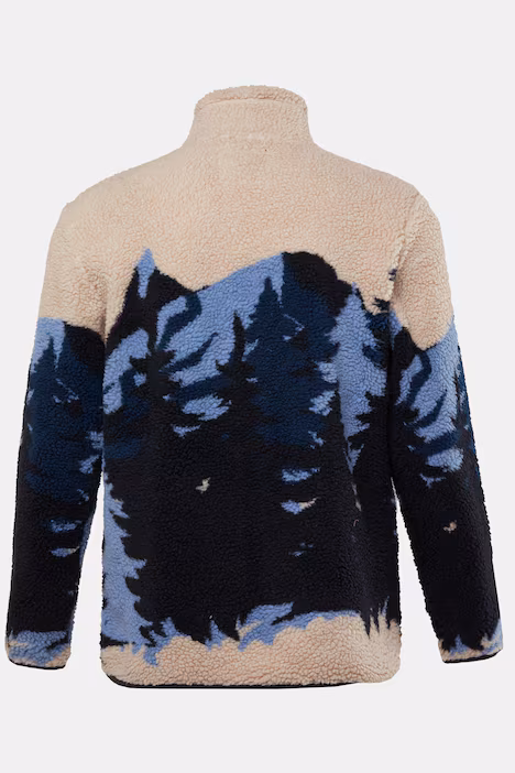 JAY-PI Teddyjacke, Skiwear, Jacquard, Stehkragen, bis 7 XL, navy blau | Ulla Popken