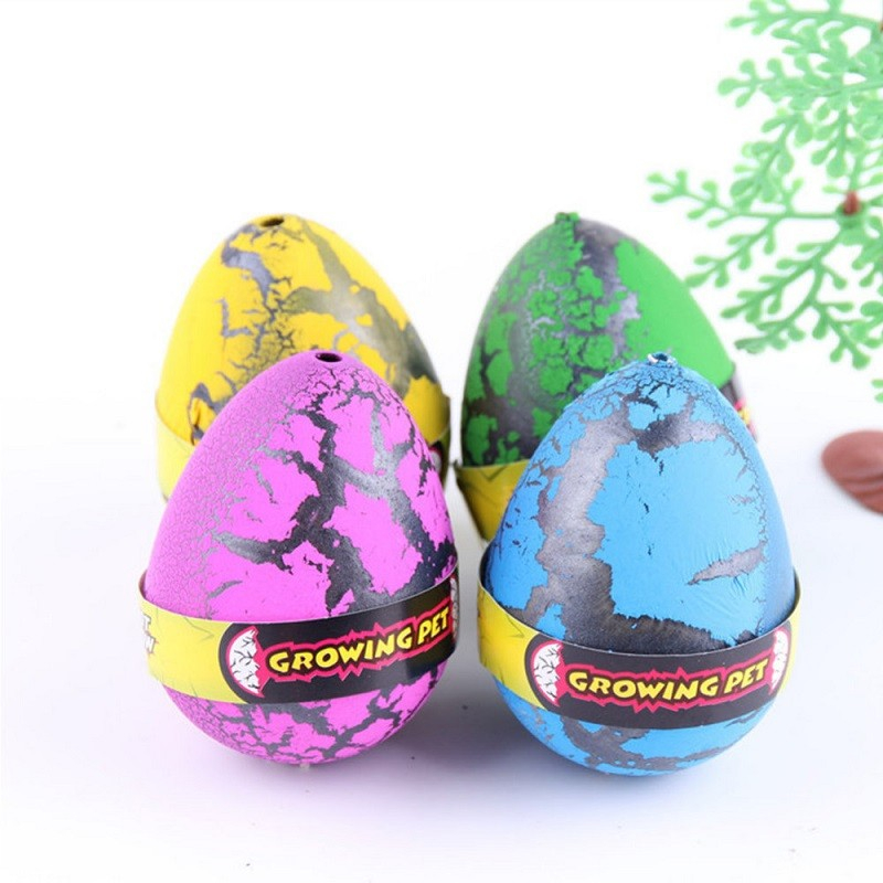 (40x60mm) Schlüpfendes Dinosaurier Ei Kinder Wasser Spielzeug Dino - Assortiert