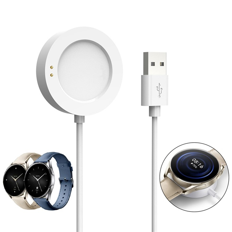 (1m) USB A auf Xiaomi Watch S2 Magnetisches Ladekabel - Weiss