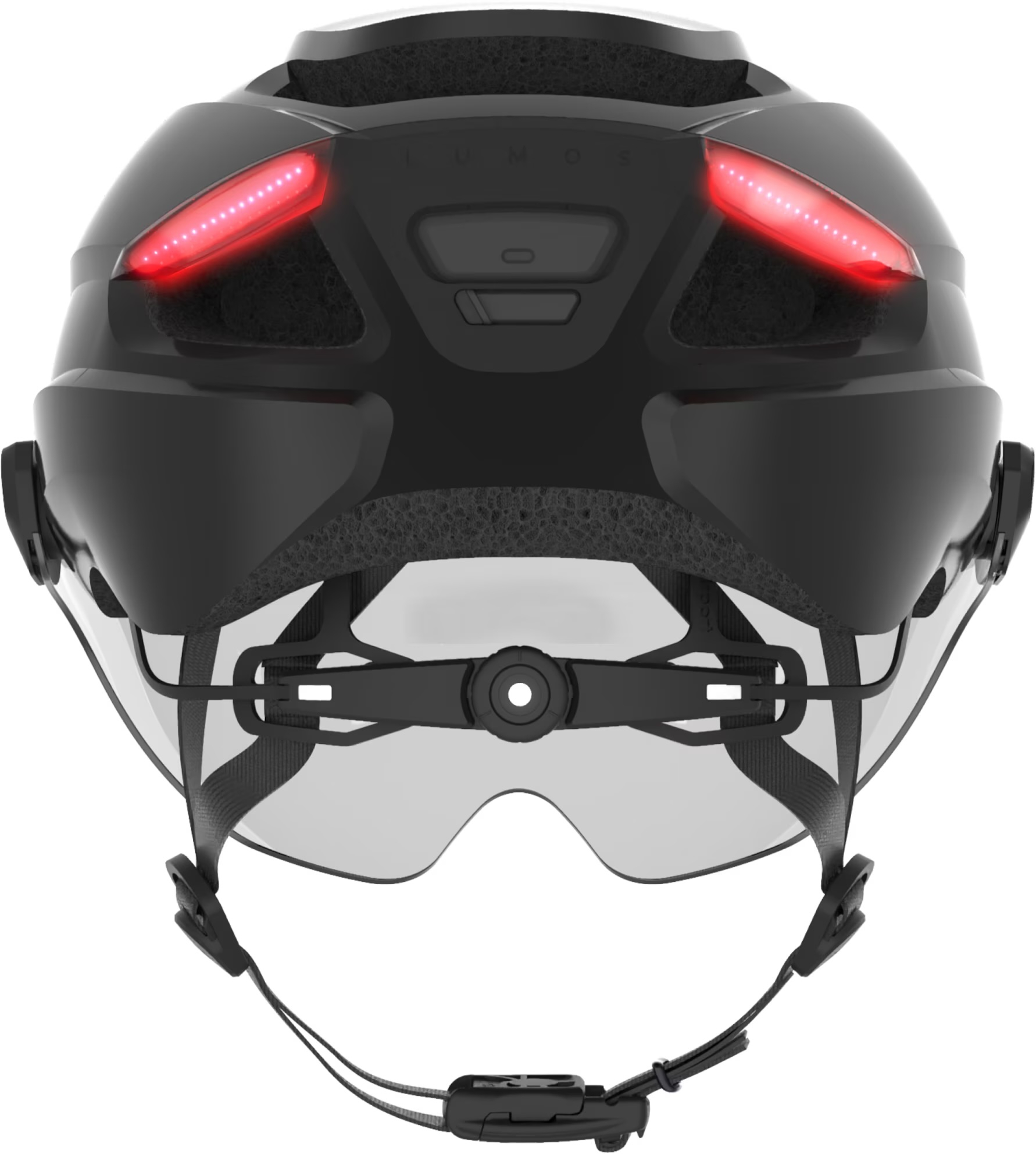 (Gr. M/L) Ultra E-Bike Verstellbarer Fahrrad Helm Velo Kopf Schutz mit Front- und Rücklicht / Blinkerfunktion / Visier - Schwarz