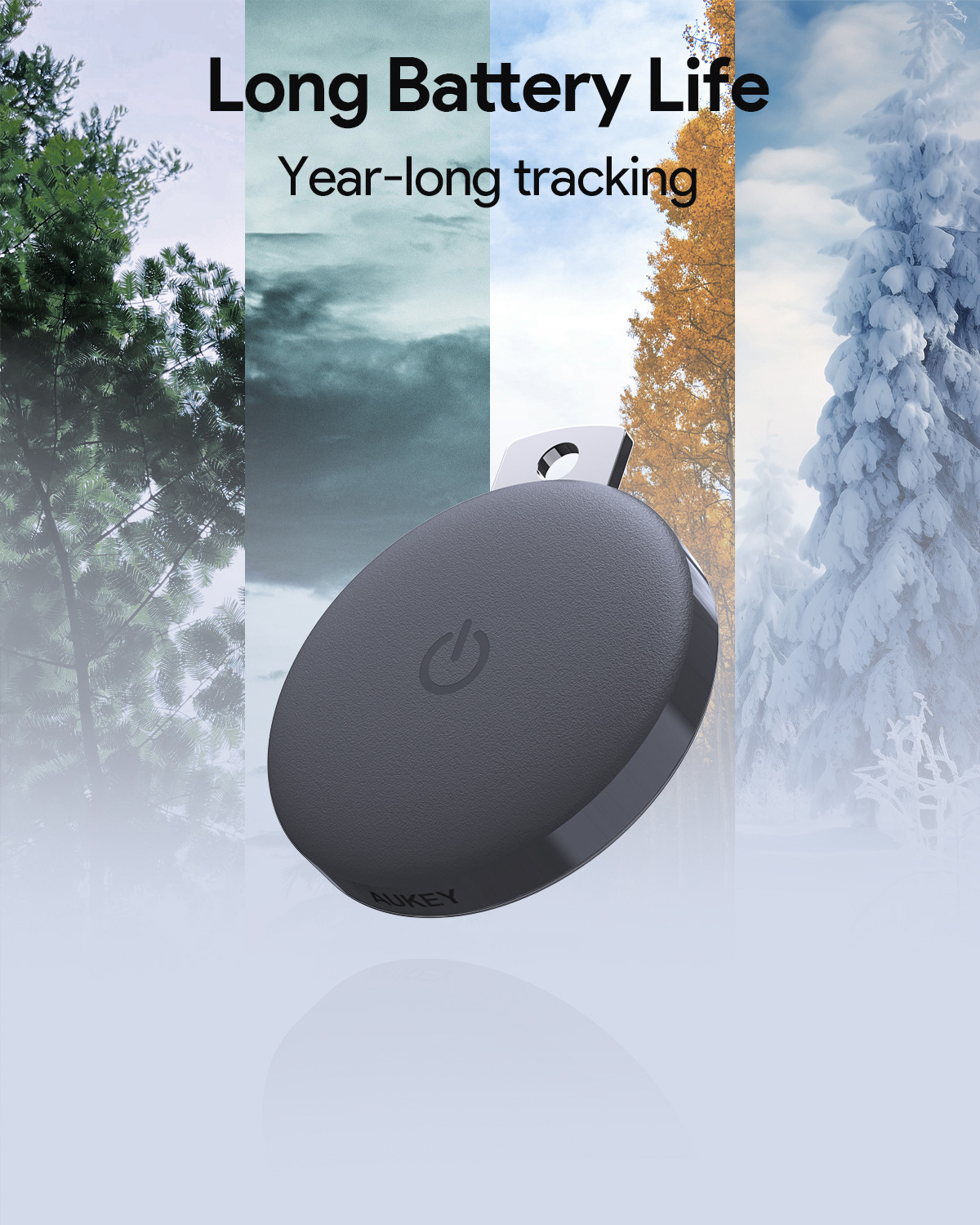 TrackMate 1 Bluetooth Keyfinder 80dB für iOS mit Apple Find My Network (TM-10 Dark FR) - Dark Grey