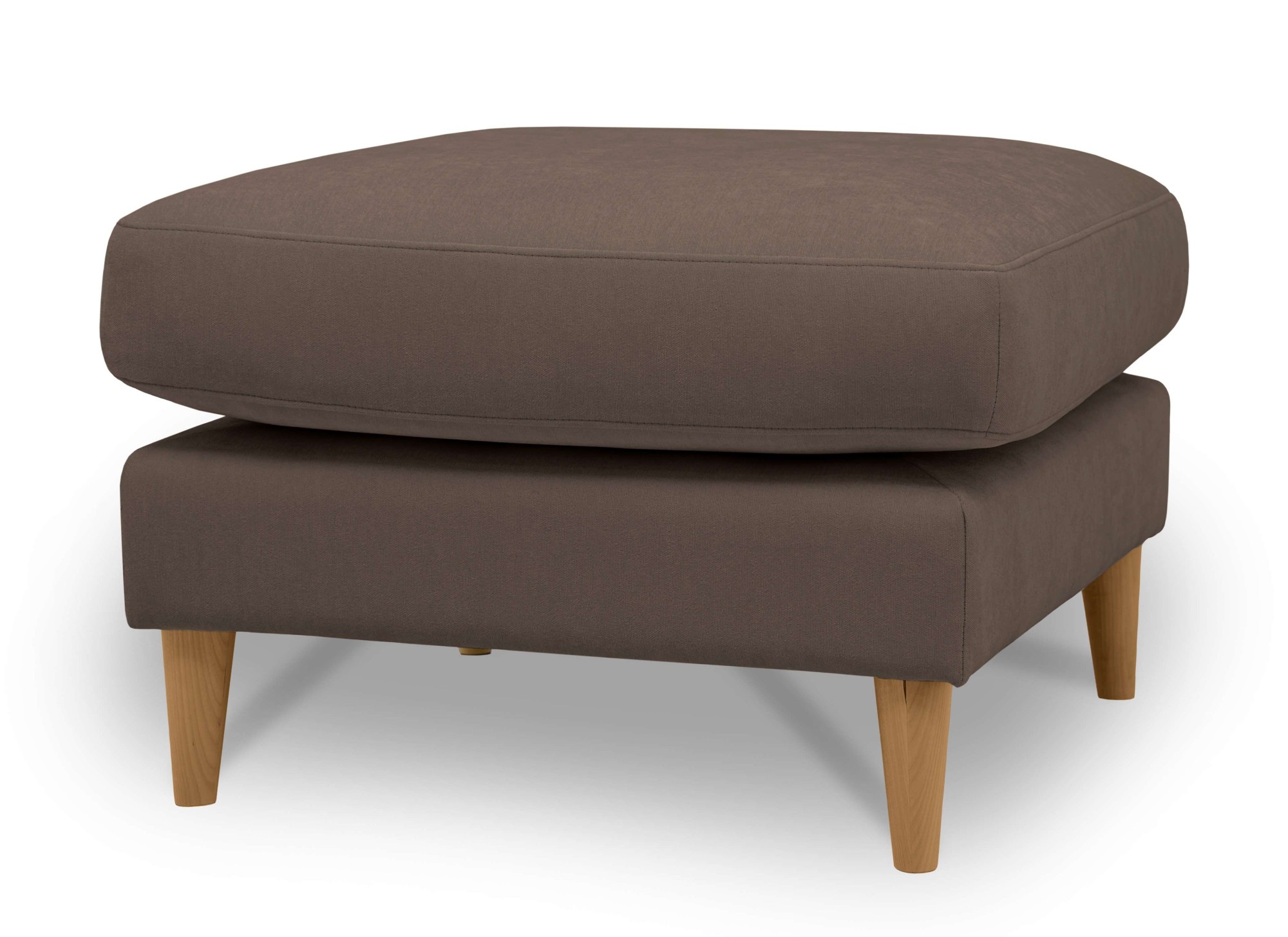 GOODproduct Pouf »Finnian« Polsterhocker 70x70 cm, Chenille, Massivholzfüsse