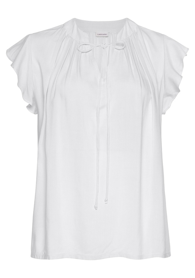 LASCANA Schlupfbluse mit Rüschenärmeln, Kurzarmbluse, elegant