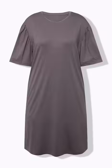 Bigshirts, 2er-Pack, Blüten, U-Boot-Ausschnitt, Halbarm, betongrau