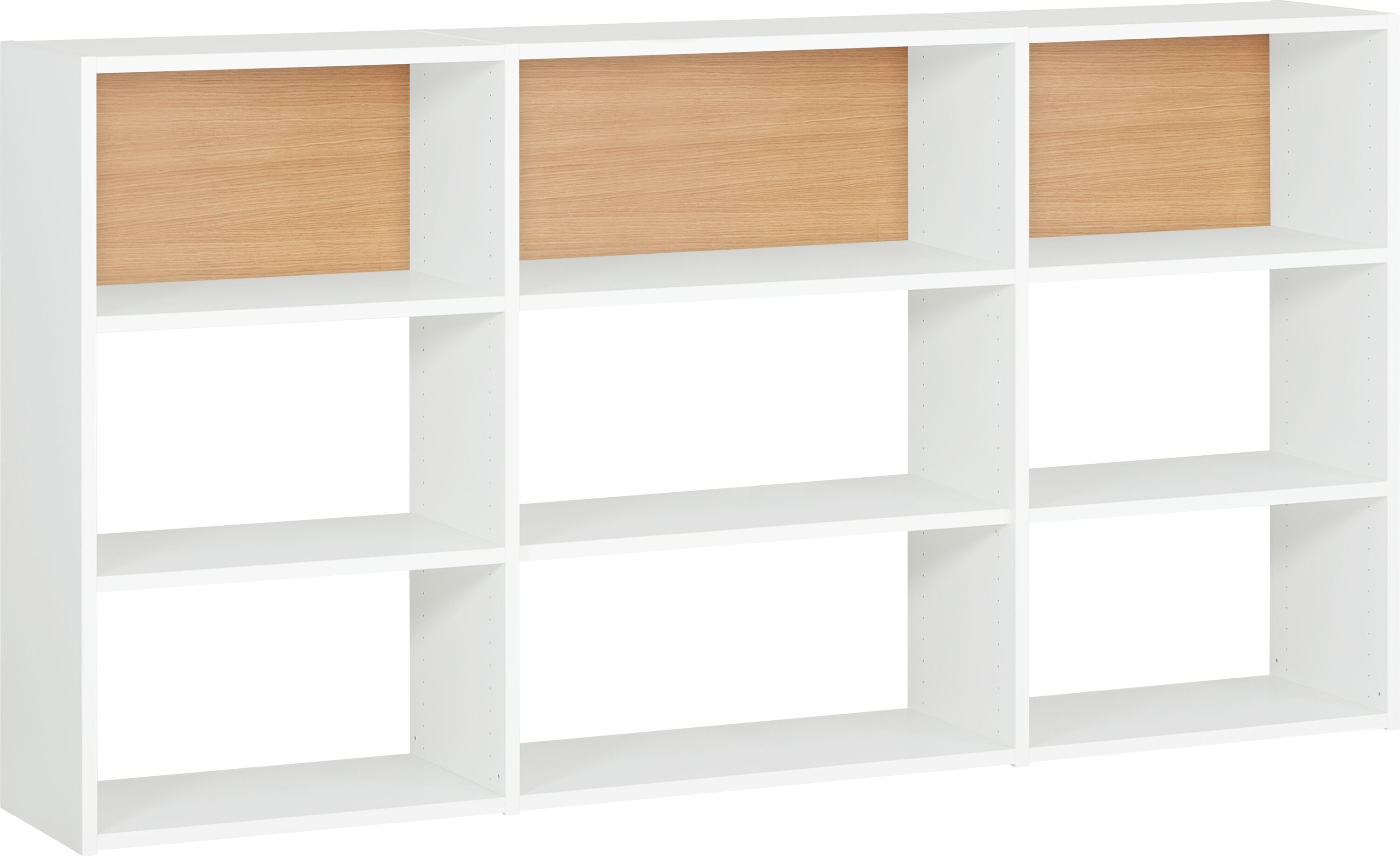 TARA Regal - Weiss / Eiche / B: 200.0 cm x T: 33.0 cm x H: 110.0 cm