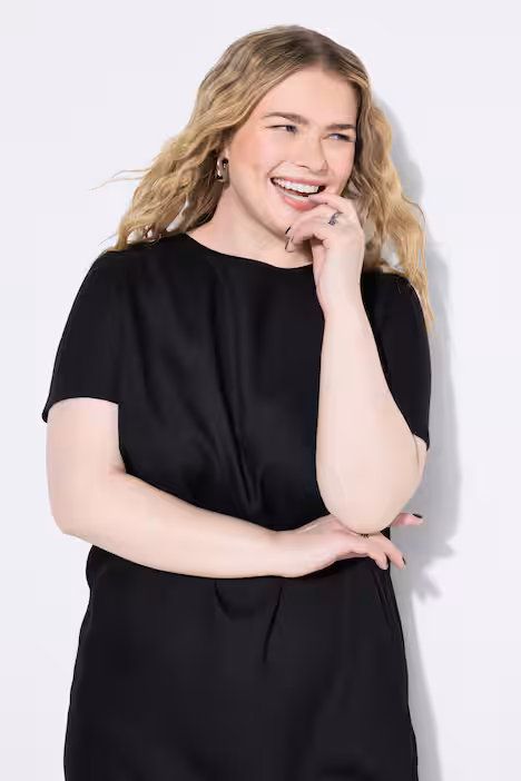 Kleid, Straight Shape, weiche Viskose, schwarz