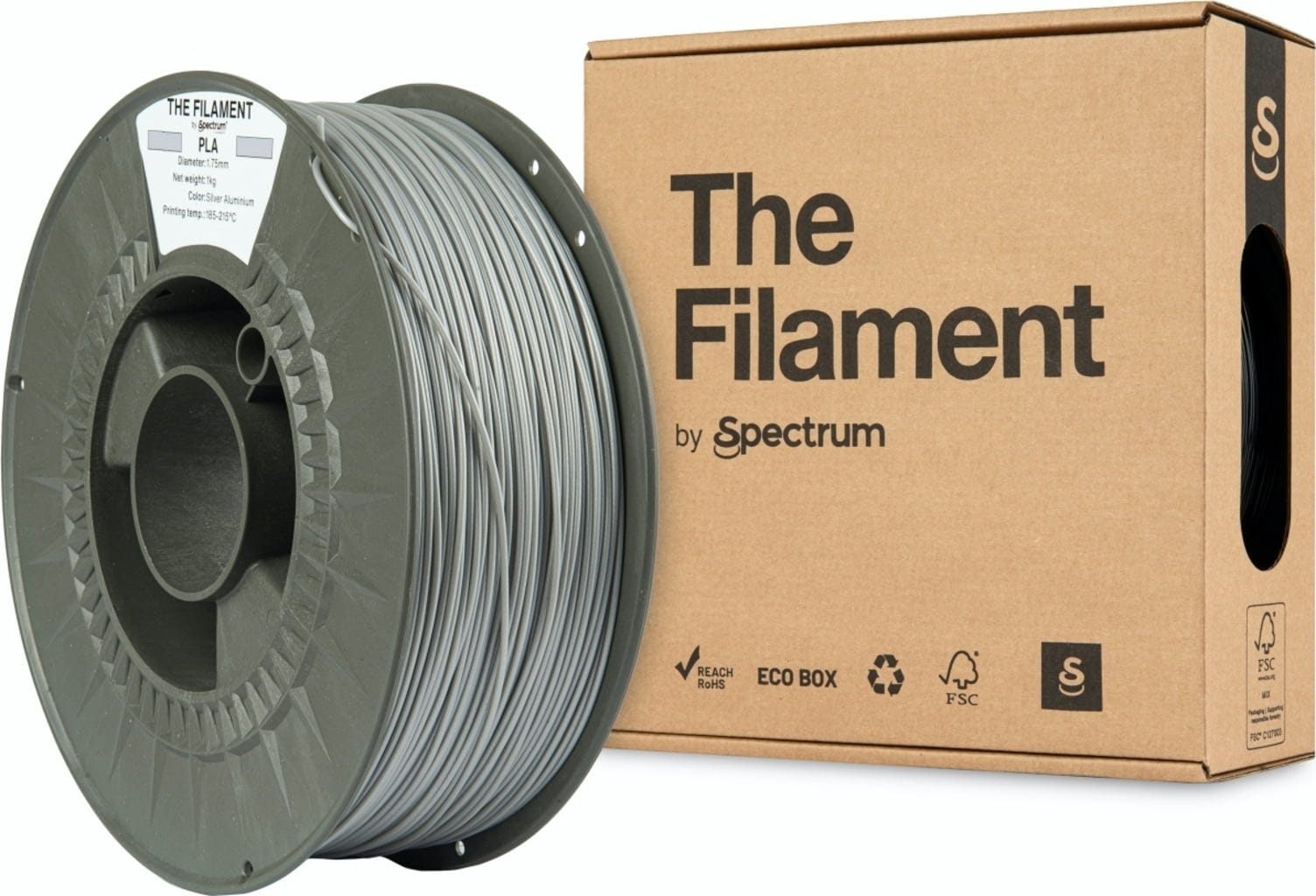 The Filament  PLA Silver Aluminium, 1,75 mm / 1000 g    Zuverlässiges & kostengünstiges PLA in Silver Aluminium