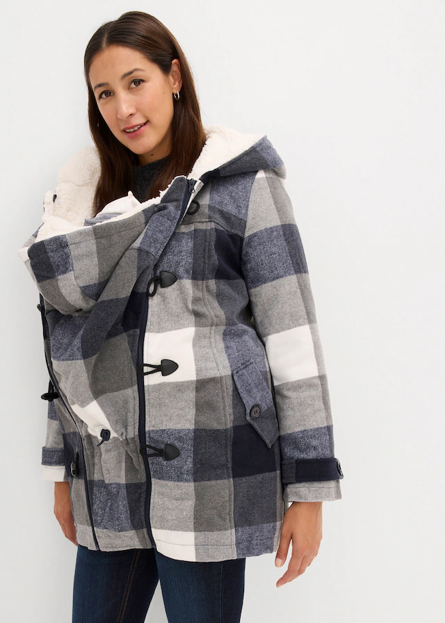 bonprix Umstandsjacke »Woll-Umstandsjacke mit Teddyfutter / Tragejacke« mit Kapuze mit Teddyfutter, mit Kapuze, mit herausnehmbarem Baby-Einsatz, bequem