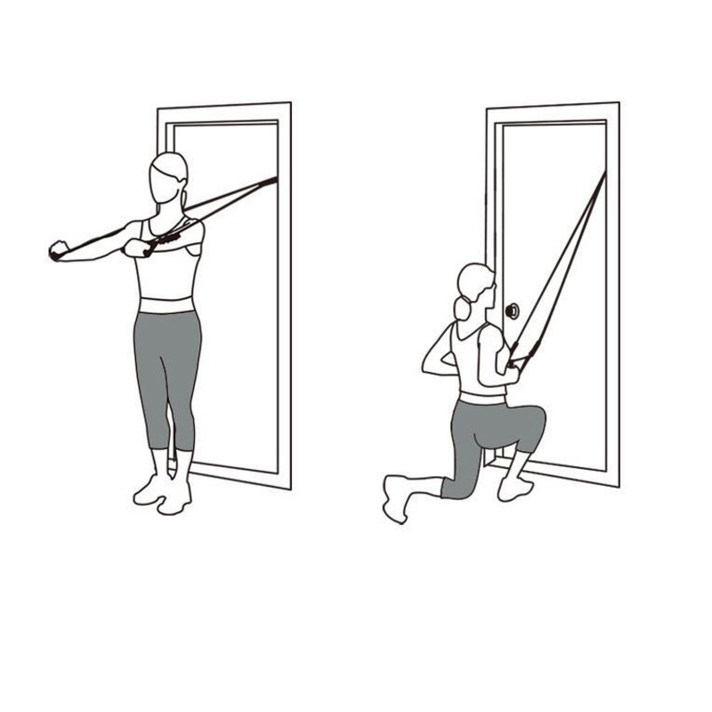 (2er Set) XXL Türanker Hilfsmittel für Fitness Wiederstandsbänder Home Workout Ausrüstung - Schwarz