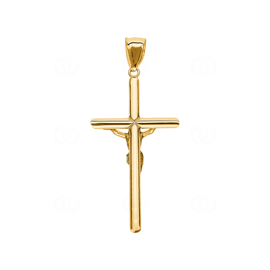 Anhänger 750/18 K Gelbgold Kreuz mit Jesus 48 x 25mm