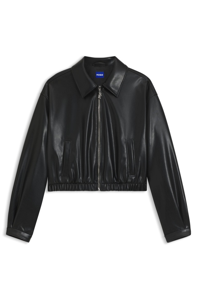 HUGO Blue Kurzjacke »Autene« FAUX Lederjacke mit HUGO Prägung auf der Rückseite
