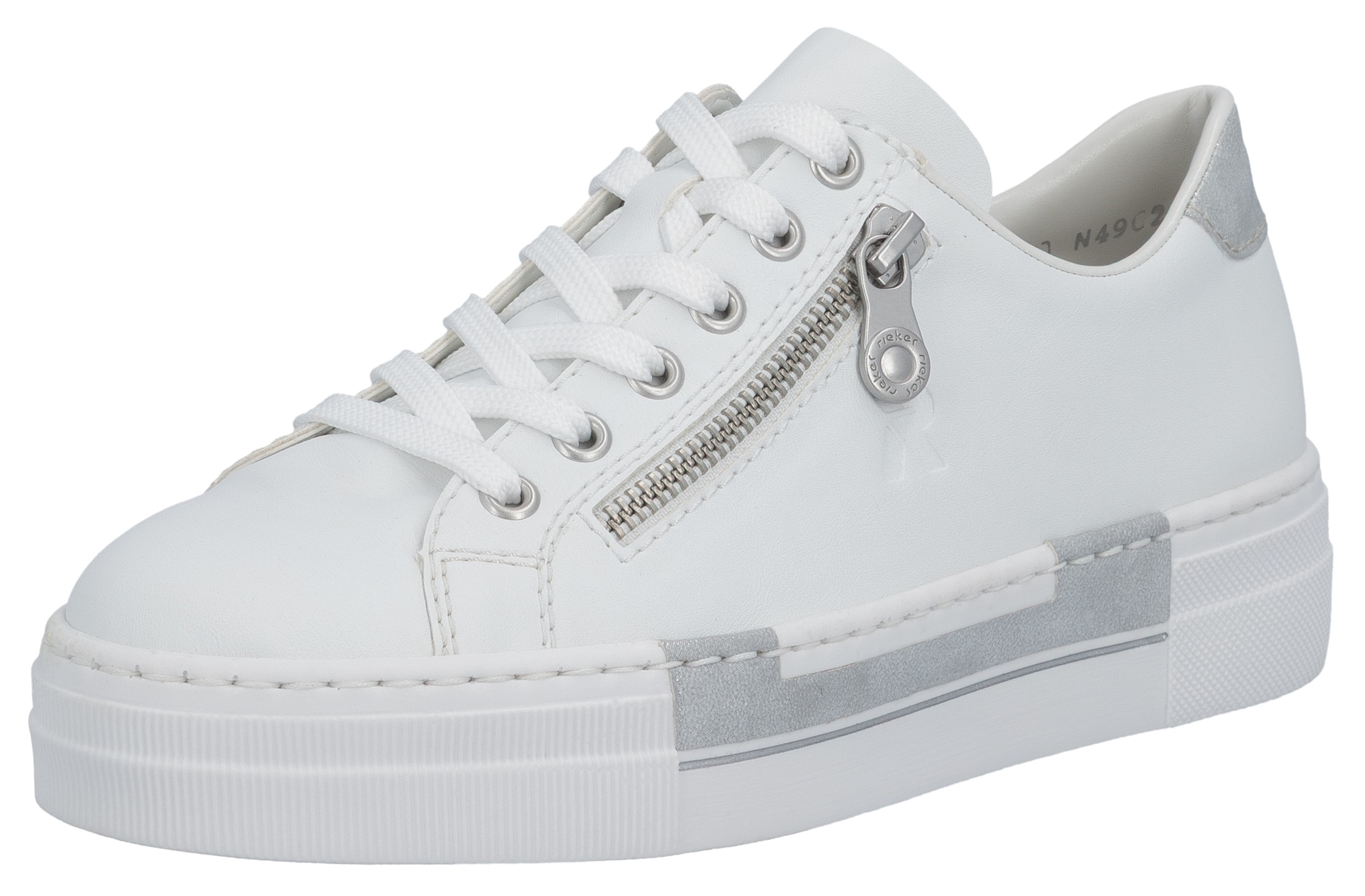 Rieker Plateausneaker  mit Zierreissverschluss seitlich, Freizeitschuh, Halbschuh, Schnürschuh