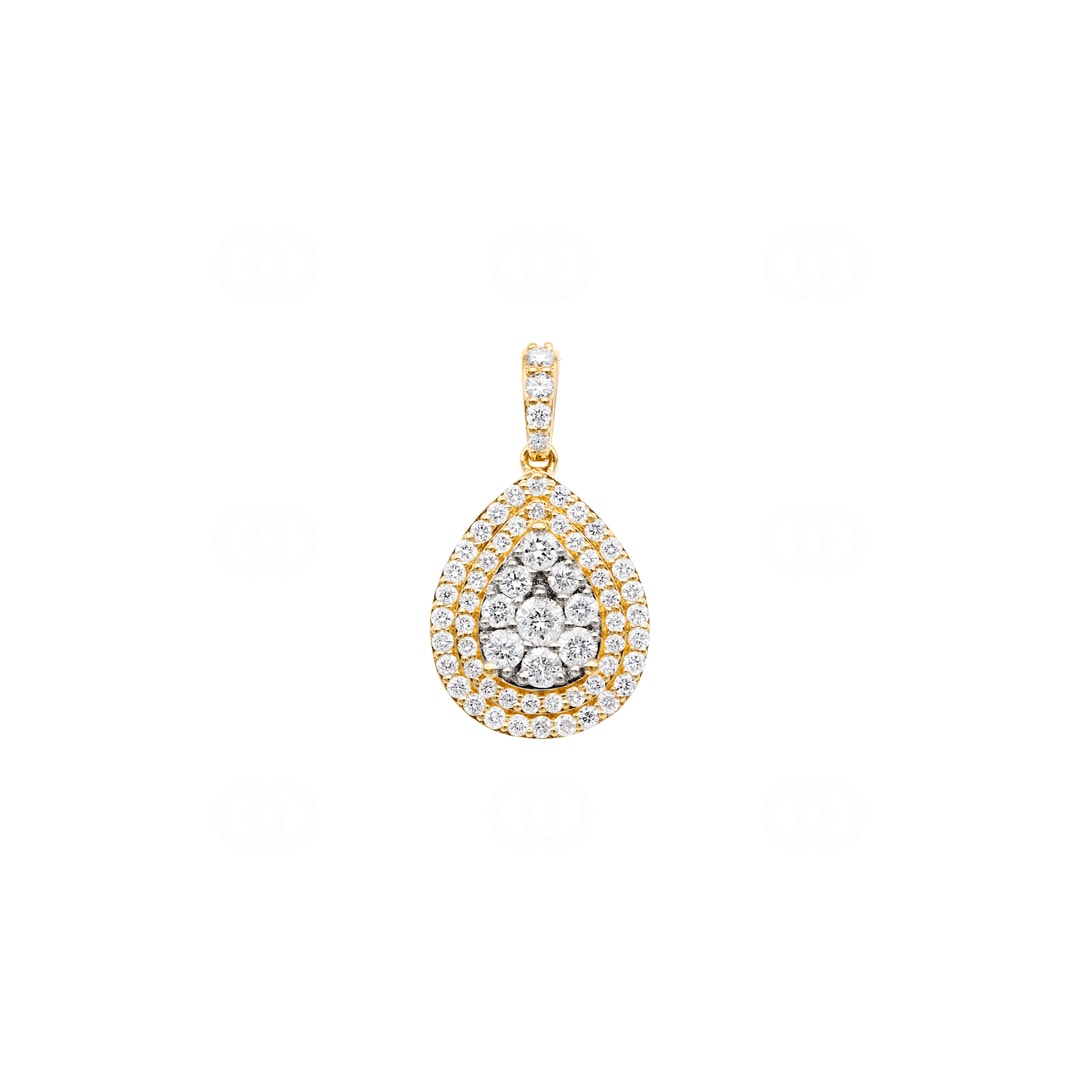 1.01 Karat Diamantanhänger 750/18 K Gelbgold