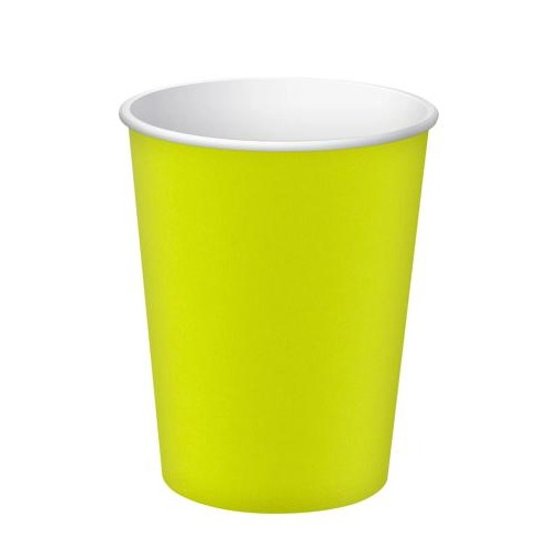 (15er Set) Pappbecher Einweg Papier Becher Party Geschirr Tisch Deko (89113I) - Kiwigrün