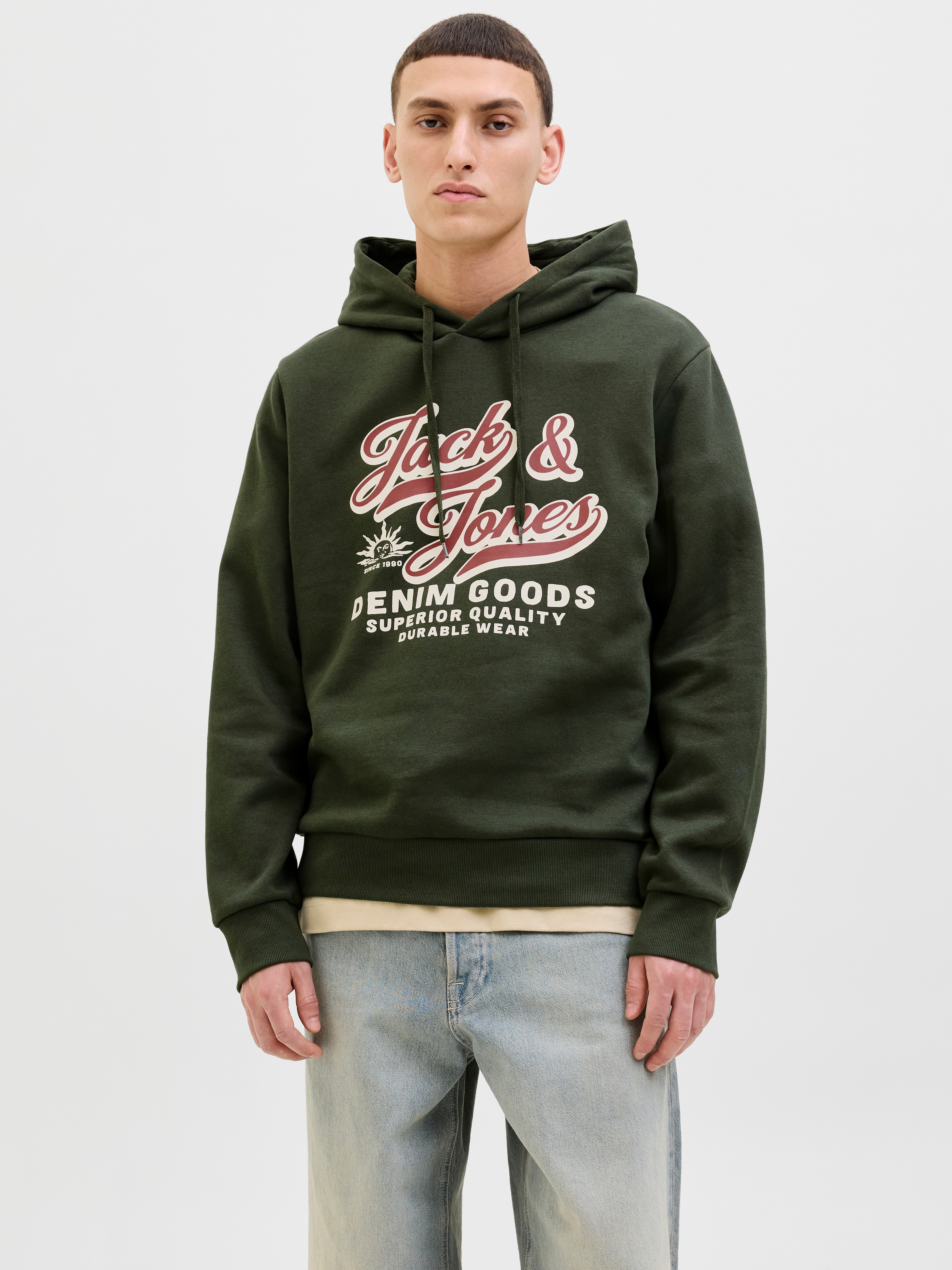 Jack & Jones Kapuzensweatshirt »JJELOGO SWEAT HOOD 2 COL 25/26 NOOS«, mit stylischem Print