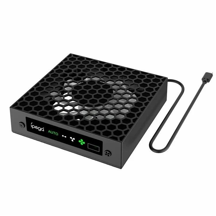 4in1 RGB Xbox Series X Ladestation mit Dual-Lüfter Kühlung / LED Licht / Controller und Headset Halterung - Schwarz