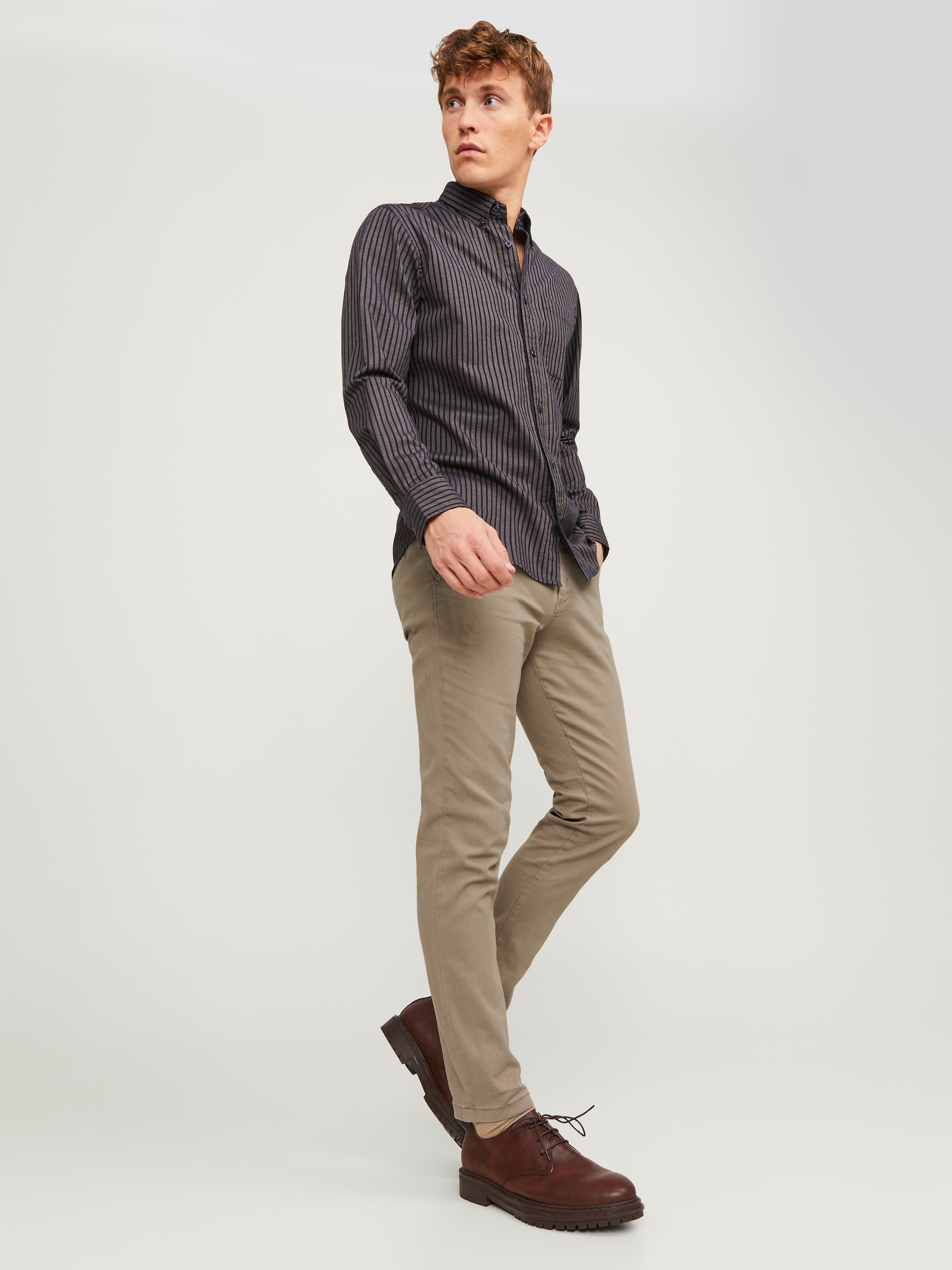 Jack & Jones Chinohose »JPSTMARCO mit schmalem Bein und pflegeleichtem Stoff«  washed, modisch, schmal, Baumwollmischung