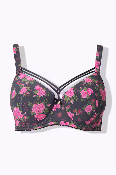 TruYou Bügel-BH, Softcups, Rosen, Zierbänder, Cup B - F, schwarz