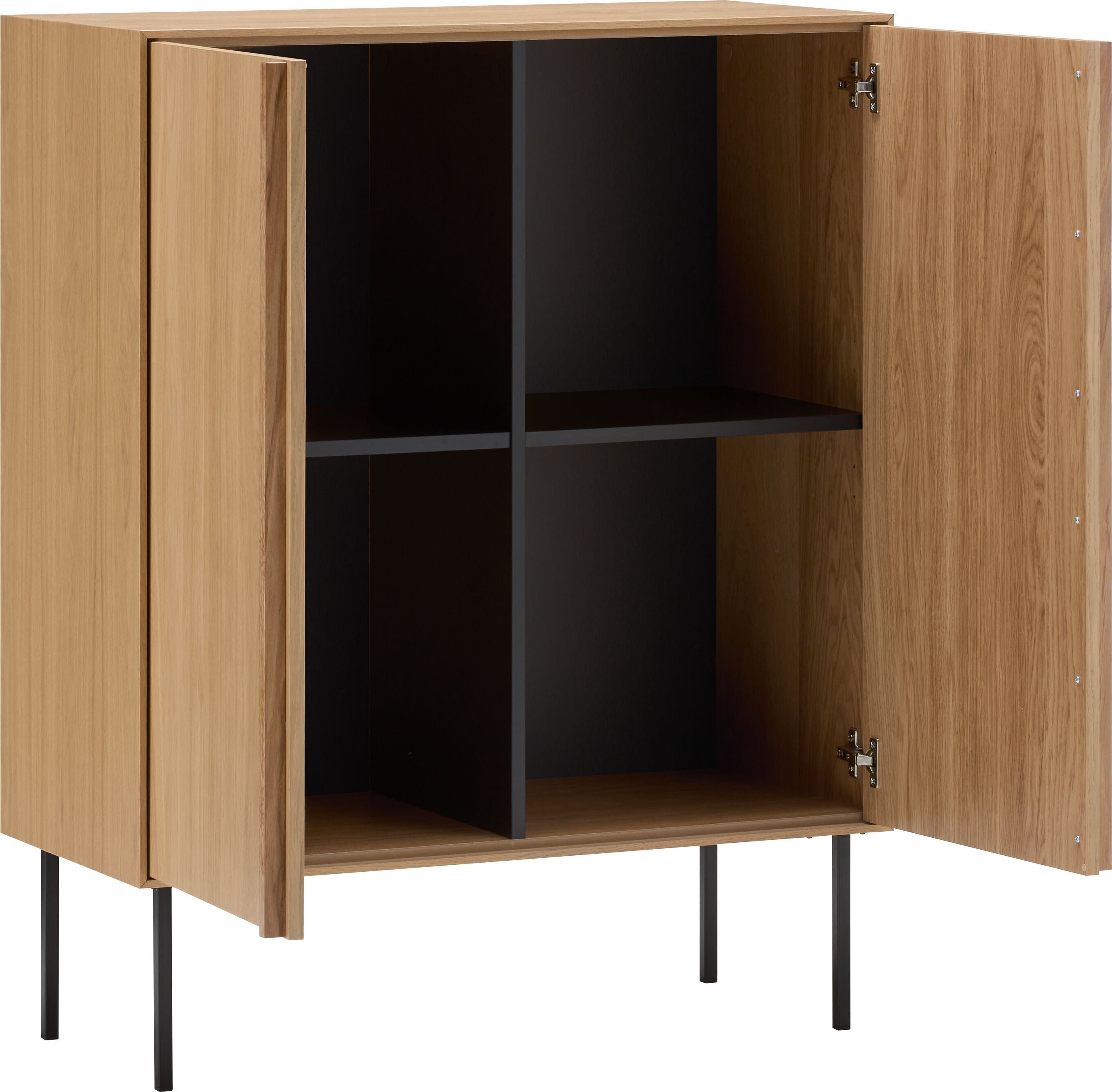 LEVEN Highboard natur/sz 86x40x104cm - Braun / B: 86.0 cm x T: 40.0 cm x H: 104.0 cm