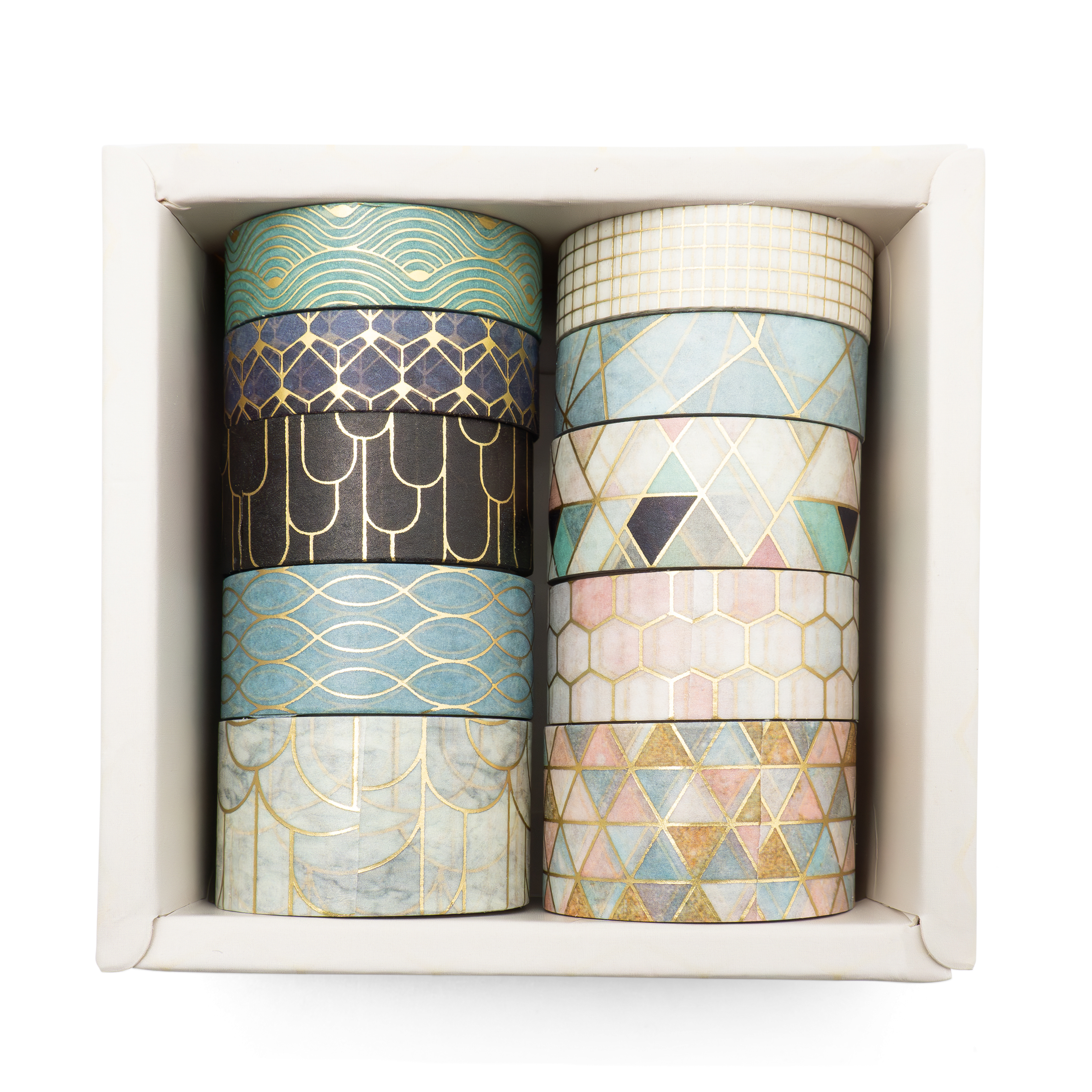 (10er Set) Washi Tape Deko Klebeband Bastel Masking Tape - Triangle