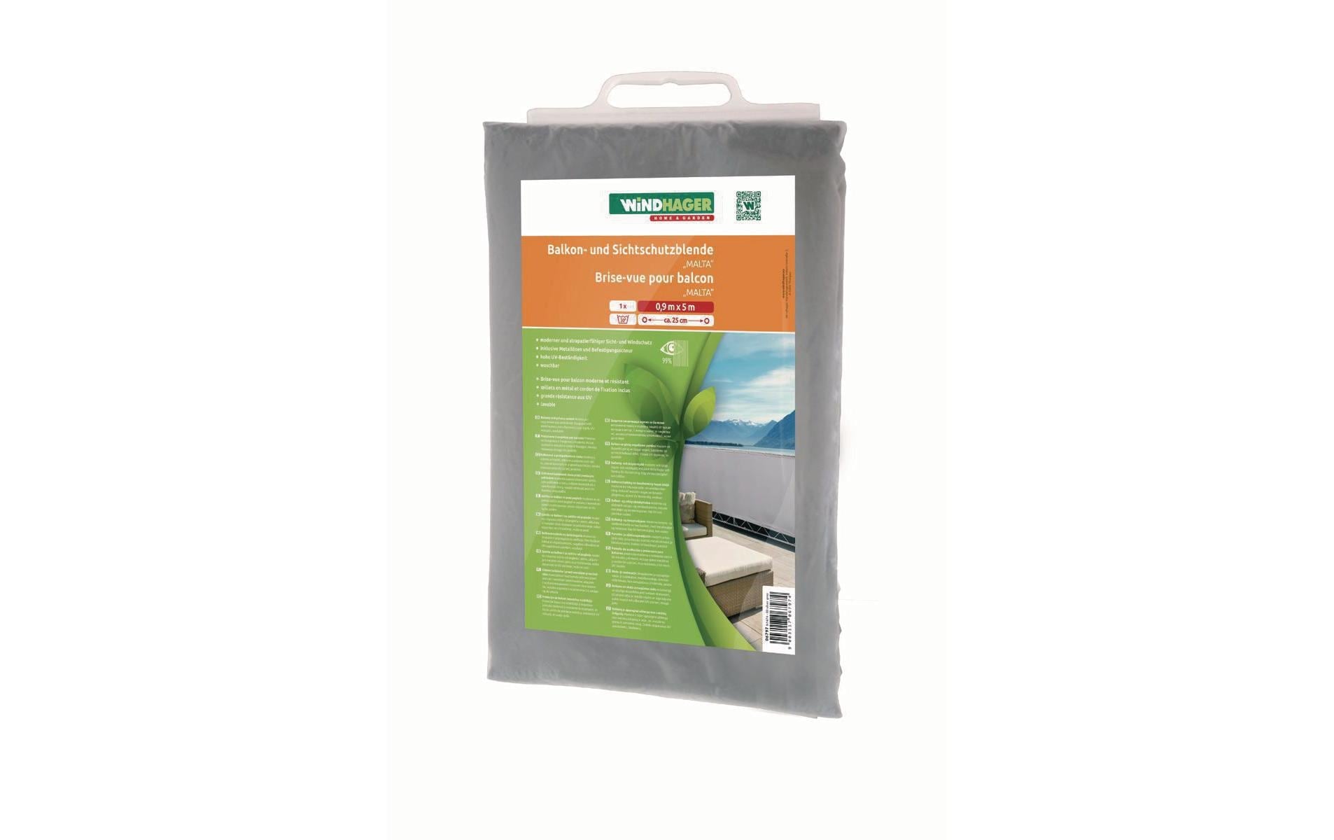 Windhager Sichtschutzzug Segelstoff 180g/m2. UV-stabil. Mit rundum genähtem
